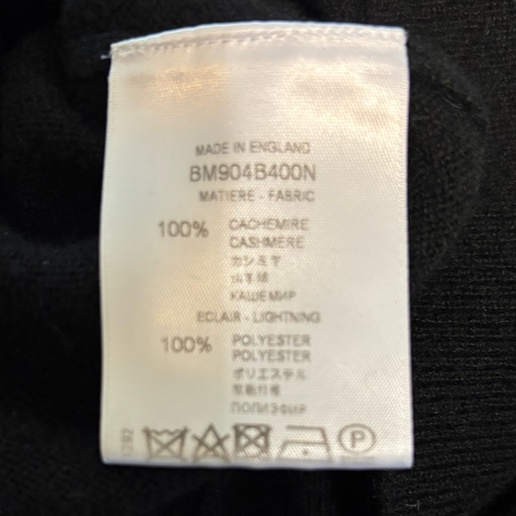 Size L Givenchy Black Cashmere Sweater with White Lightning Boltl - Picture 4 of 4